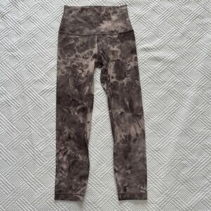 Lululemon Women Leggings Ice Dye Brown 4 Compression High Rise